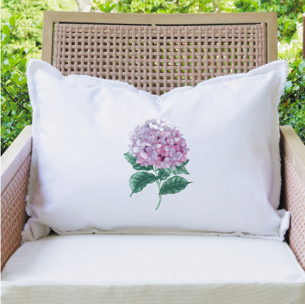 Pink Hydrangea Lumbar Pillow