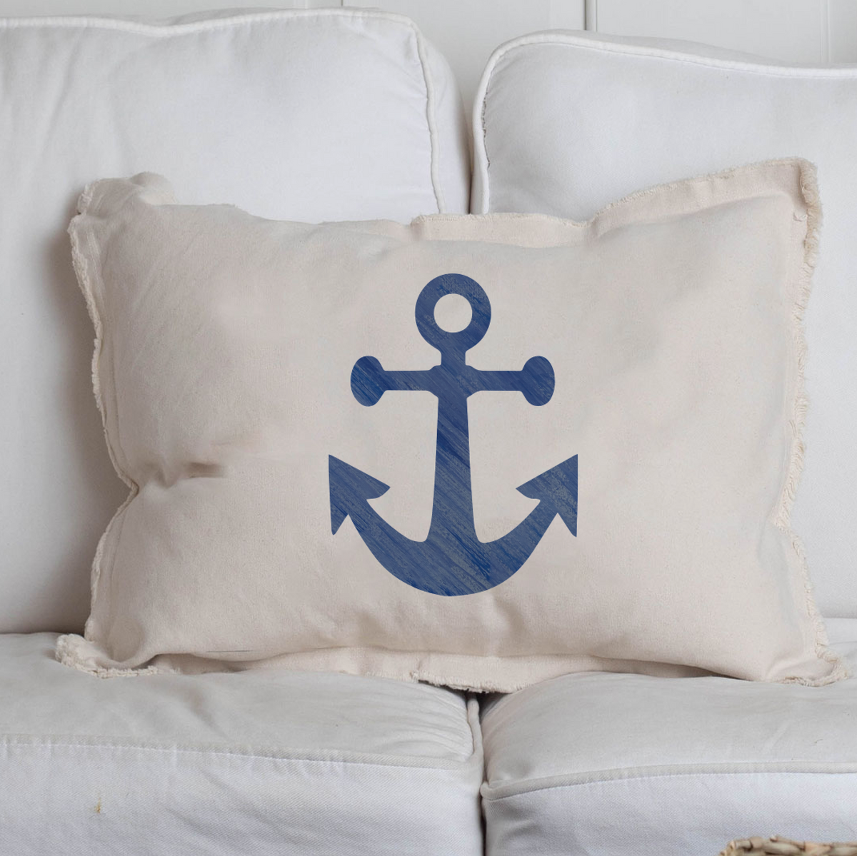 Brush Stroke Anchor Lumbar Pillow