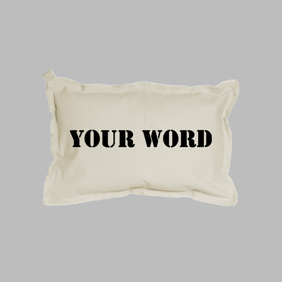 POS Your Word Stencil Lumbar Pillow