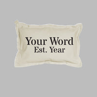 Personalized Word + Year Lumbar Pillow