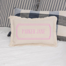 Load image into Gallery viewer, Personalized Pink Gingham Lumbar Pillow
