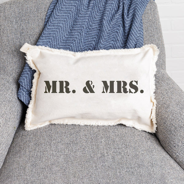 Mr. Mrs. Lumbar Pillow Rustic Marlin Home Decor