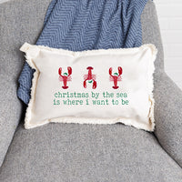 Christmas By The Sea Lumbar Pillow