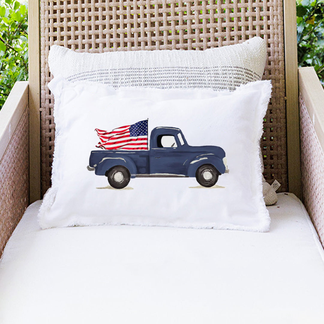 Flag Truck Lumbar Pillow