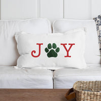 Joy Paw Print Lumbar Pillow