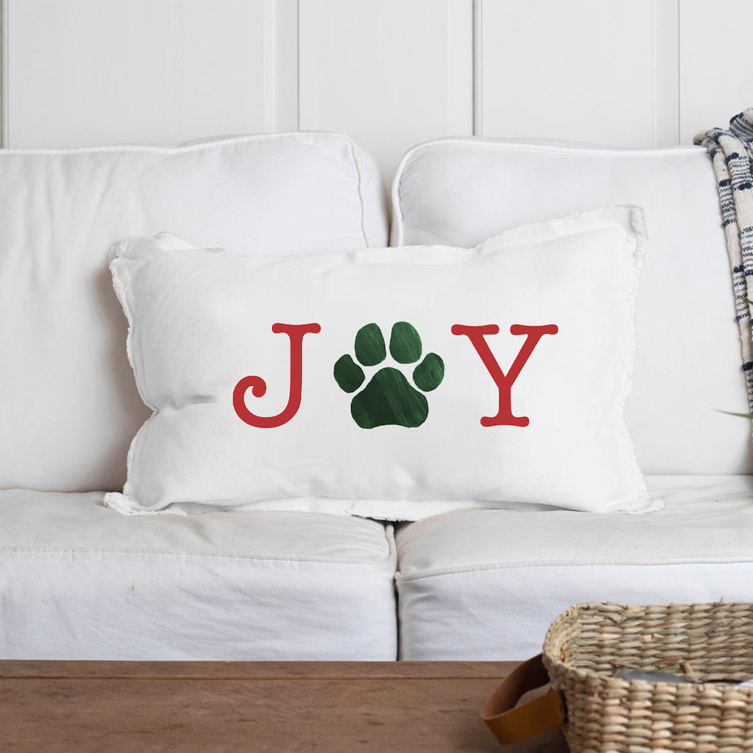 Joy Paw Print Lumbar Pillow