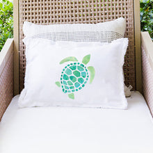 Load image into Gallery viewer, Brush Stroke Sea Turtle Lumbar Pillow
