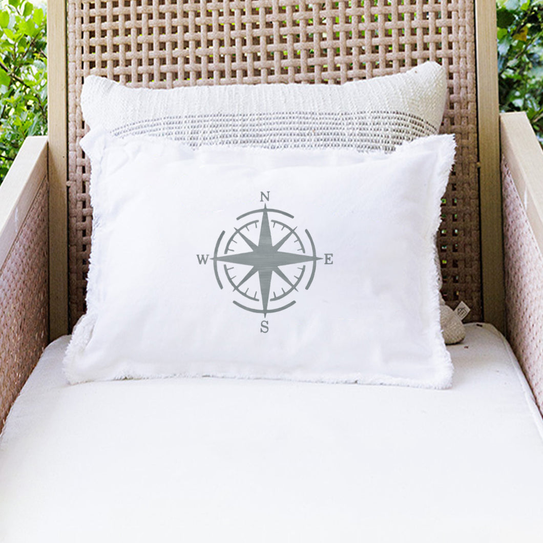 Brush Stroke Compass Lumbar Pillow