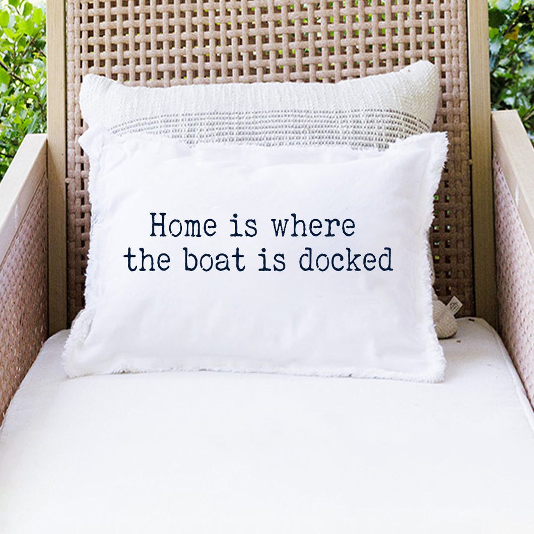 Home is Where The Boat is Docked Lumbar Pillow