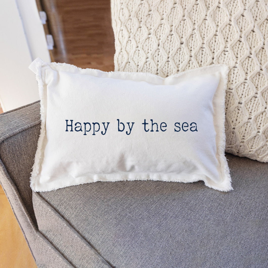 Happy By The Sea Lumbar Pillow