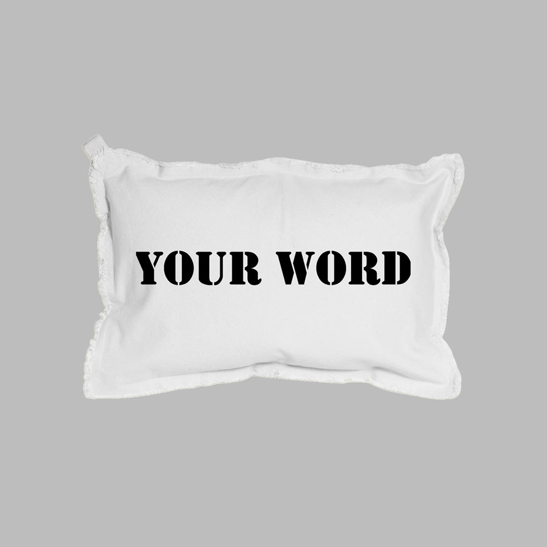 POS Your Word Stencil Lumbar Pillow