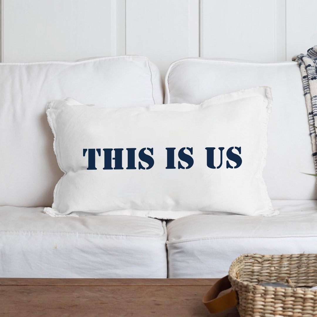 Your Word Stencil Lumbar Pillow