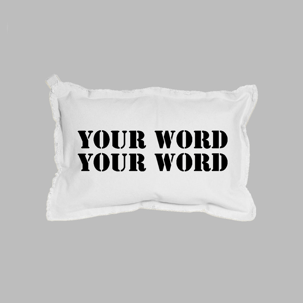 Your Word Two Lines Stencil Lumbar Pillow