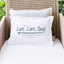 Load image into Gallery viewer, Live. Love. Surf. Lumbar Pillow
