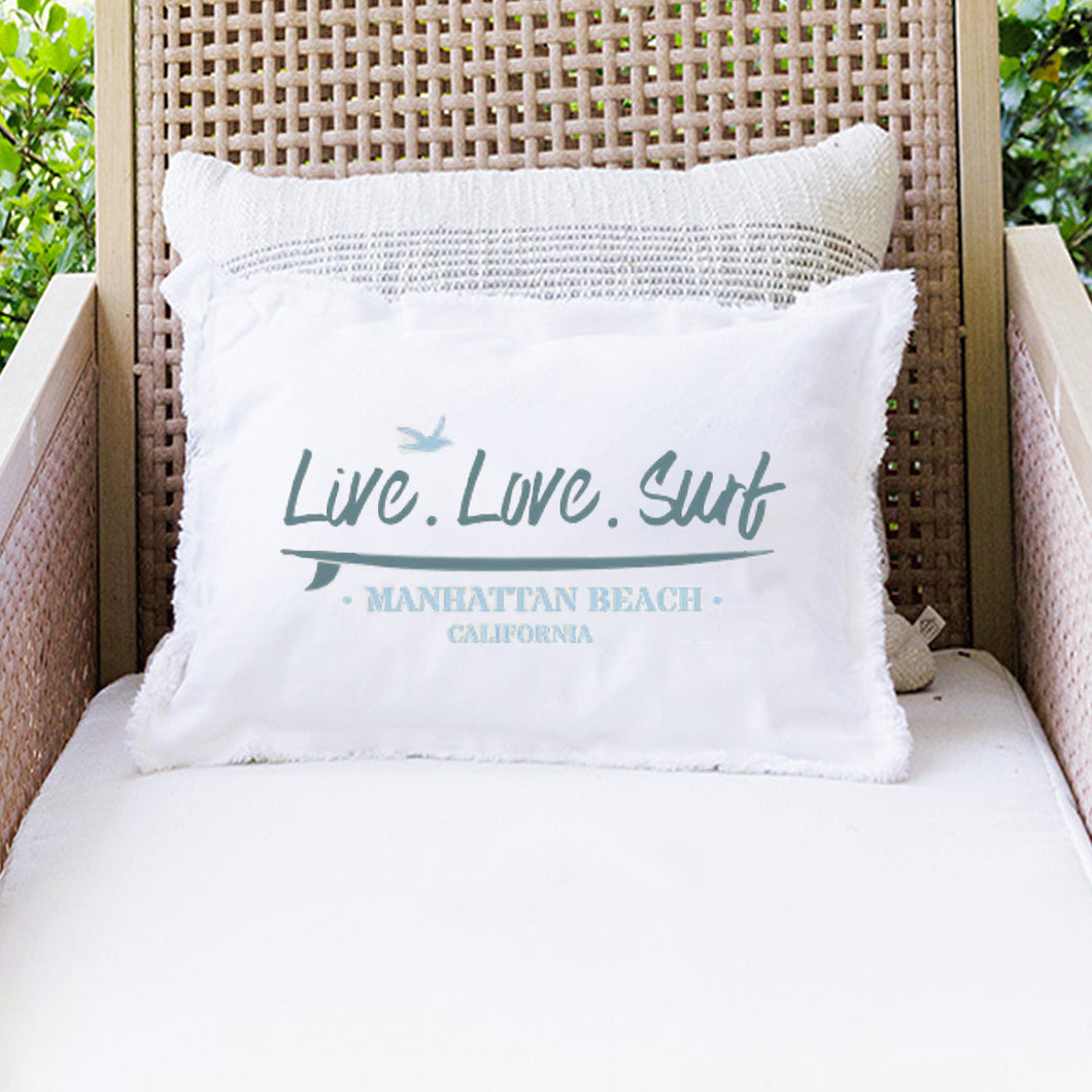 Live. Love. Surf. Lumbar Pillow