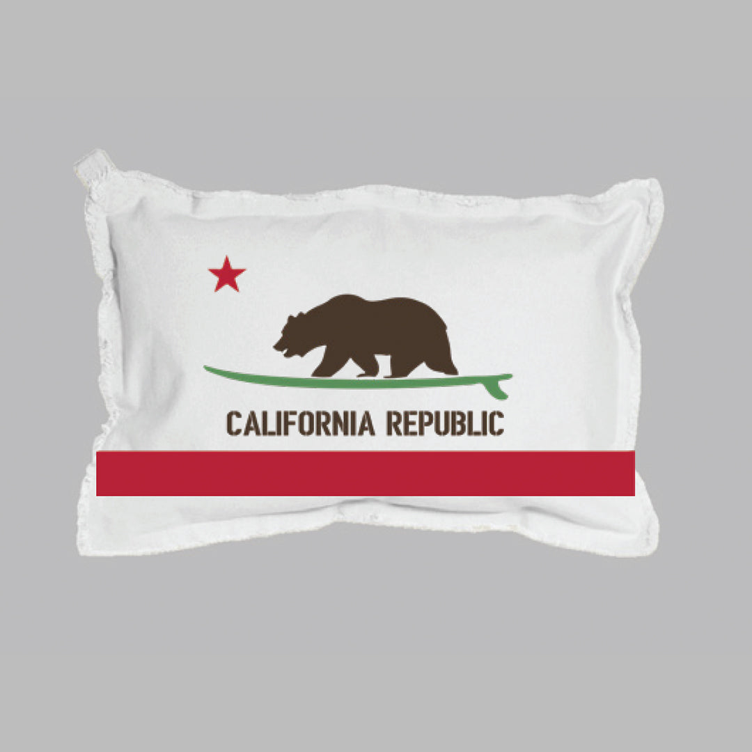 Cali Surf Bear + Word Lumbar Pillow