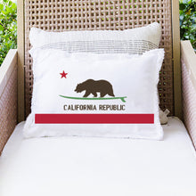 Load image into Gallery viewer, Cali Surf Bear + Word Lumbar Pillow
