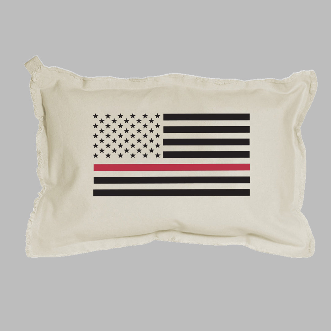 Thin Red Line Flag Lumbar Pillow