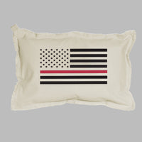 Thin Red Line Flag Lumbar Pillow