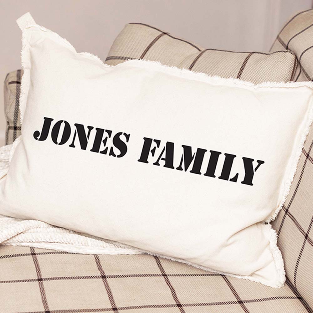 POS Your Word Stencil Lumbar Pillow