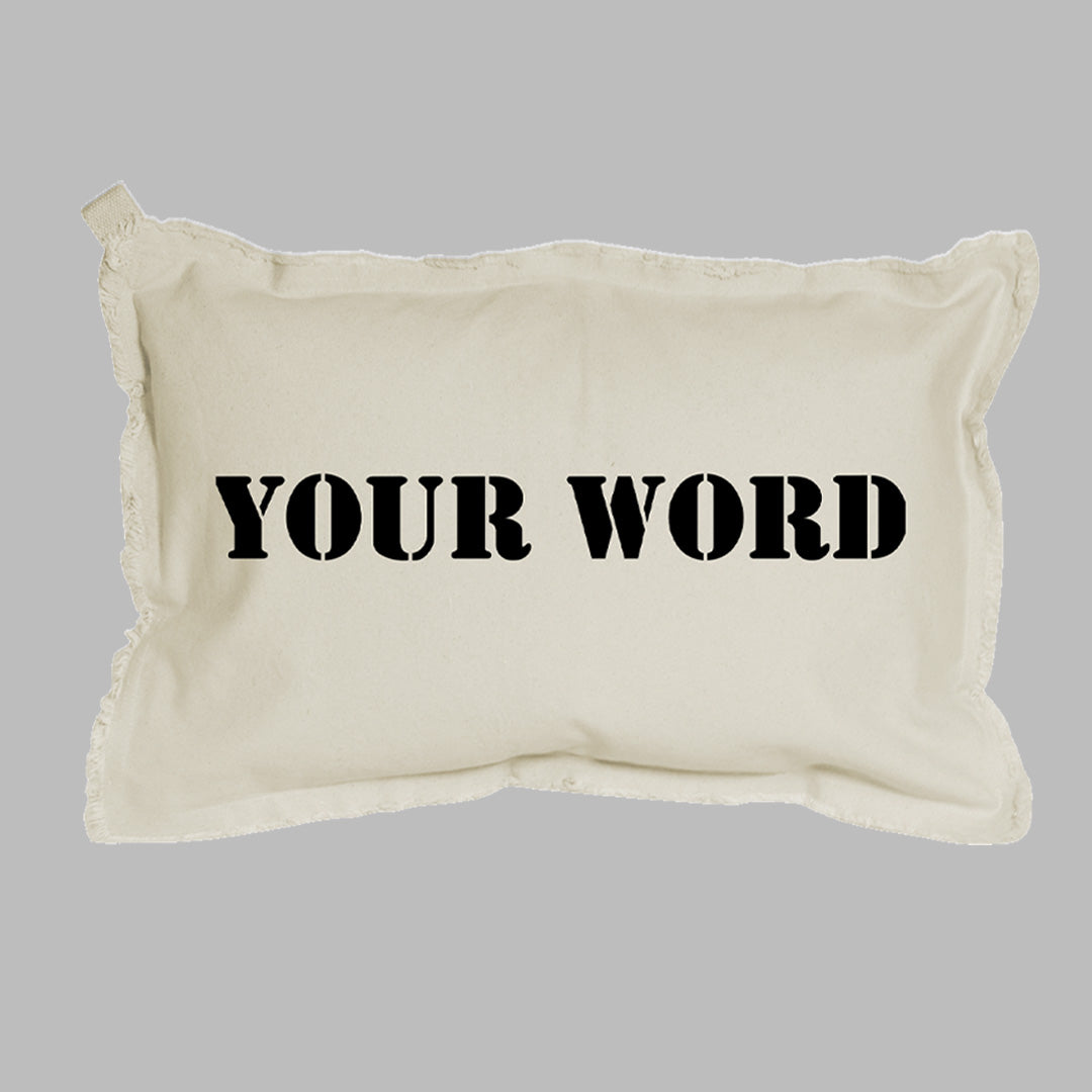 POS Your Word Stencil Lumbar Pillow