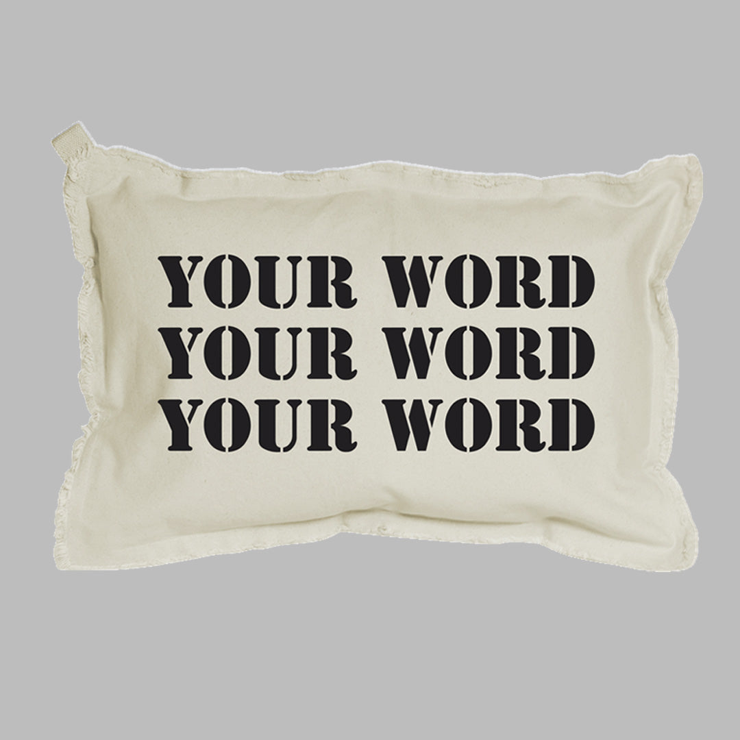 Your Word Three Lines Stencil Lumbar Pillow