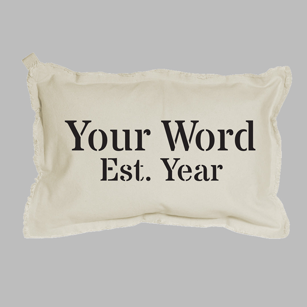 Personalized Word + Year Lumbar Pillow