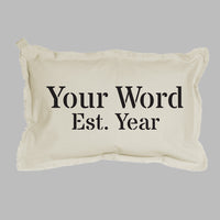 Personalized Word + Year Lumbar Pillow