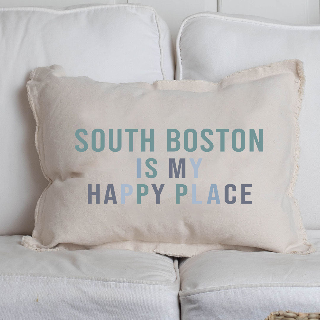 Personalized My Happy Place Lumbar Pillow