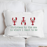 Christmas By The Sea Lumbar Pillow