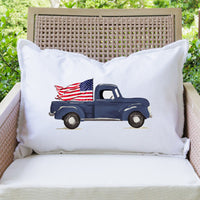 Flag Truck Lumbar Pillow