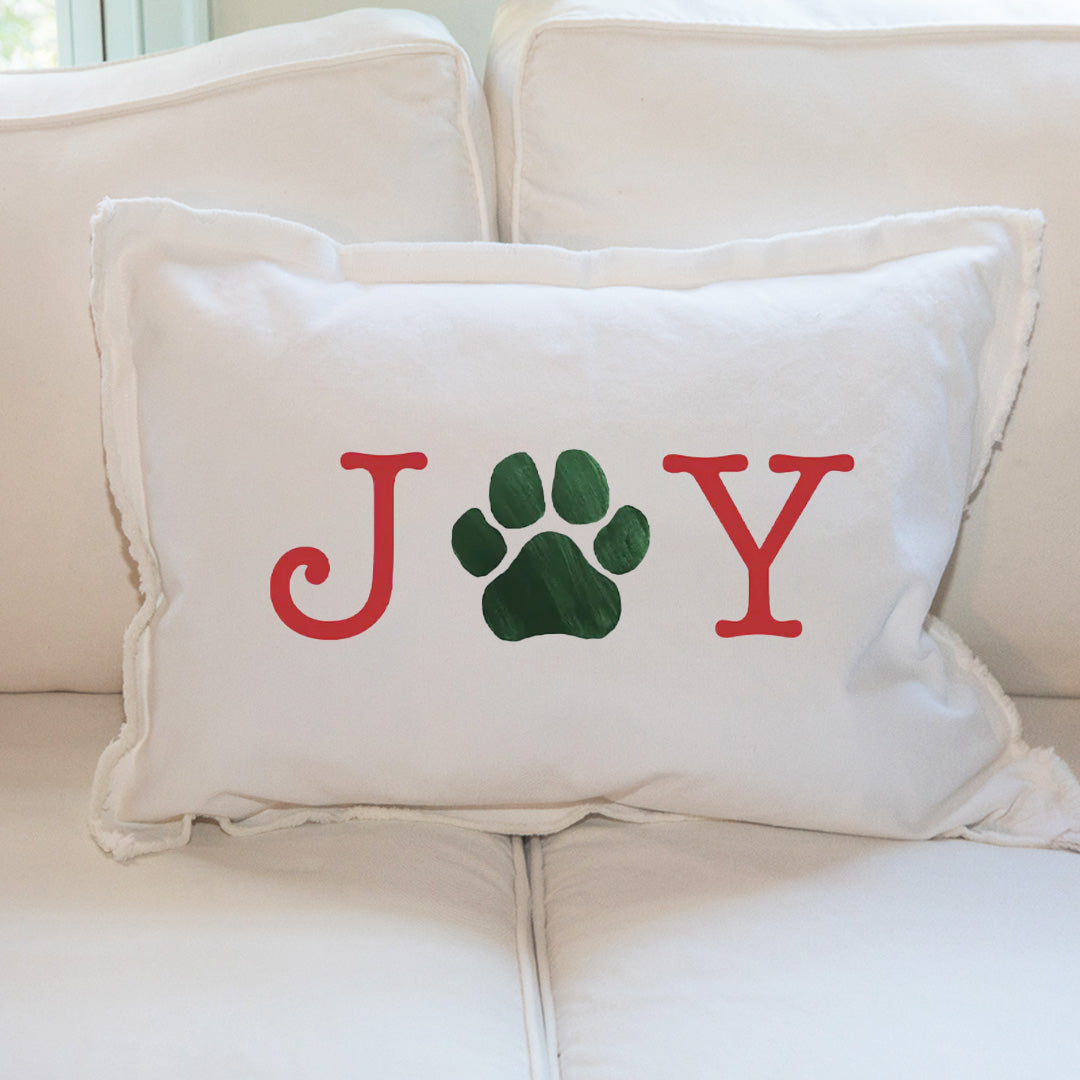 Joy Paw Print Lumbar Pillow