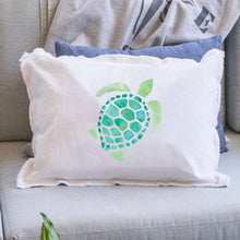 Load image into Gallery viewer, Brush Stroke Sea Turtle Lumbar Pillow

