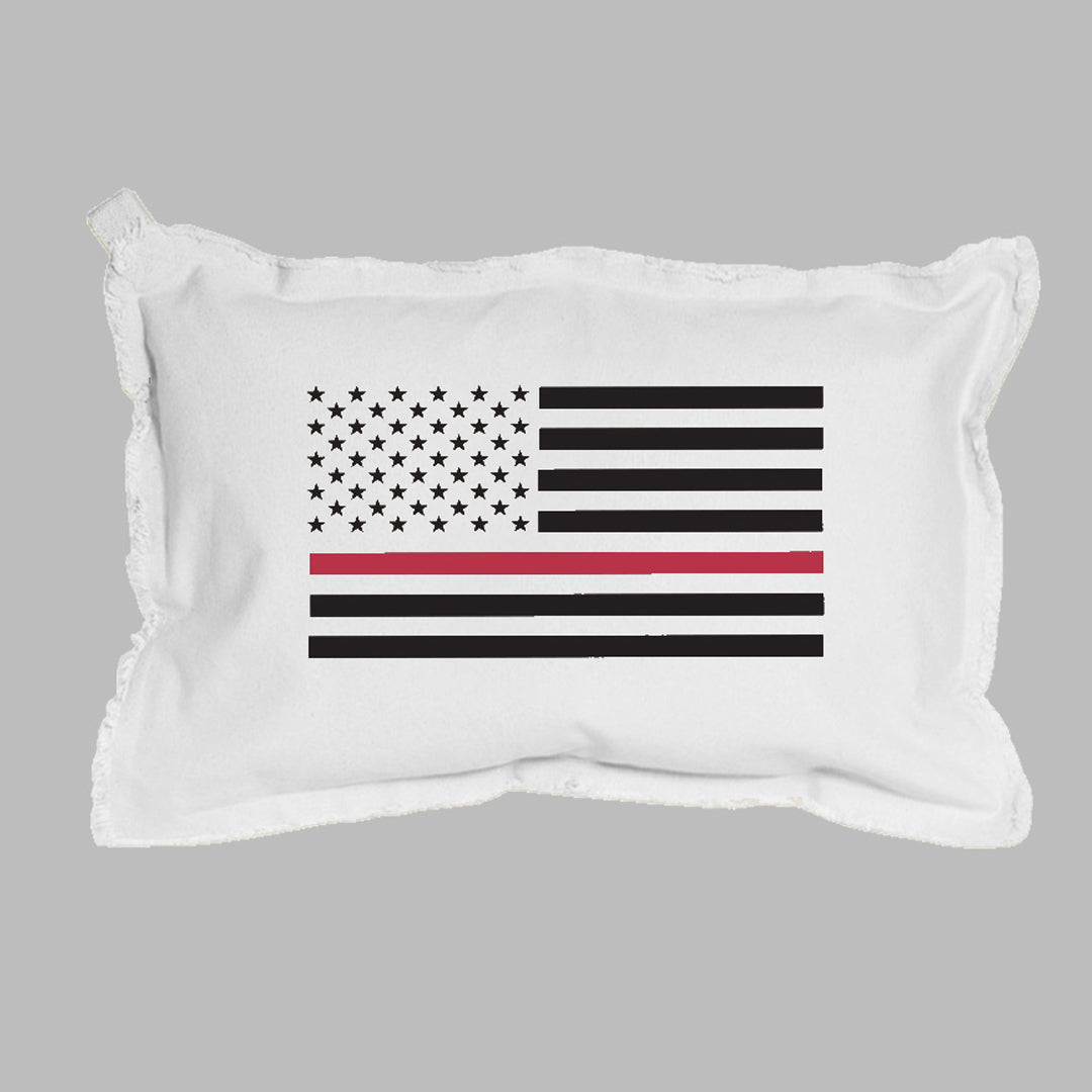 Thin Red Line Flag Lumbar Pillow