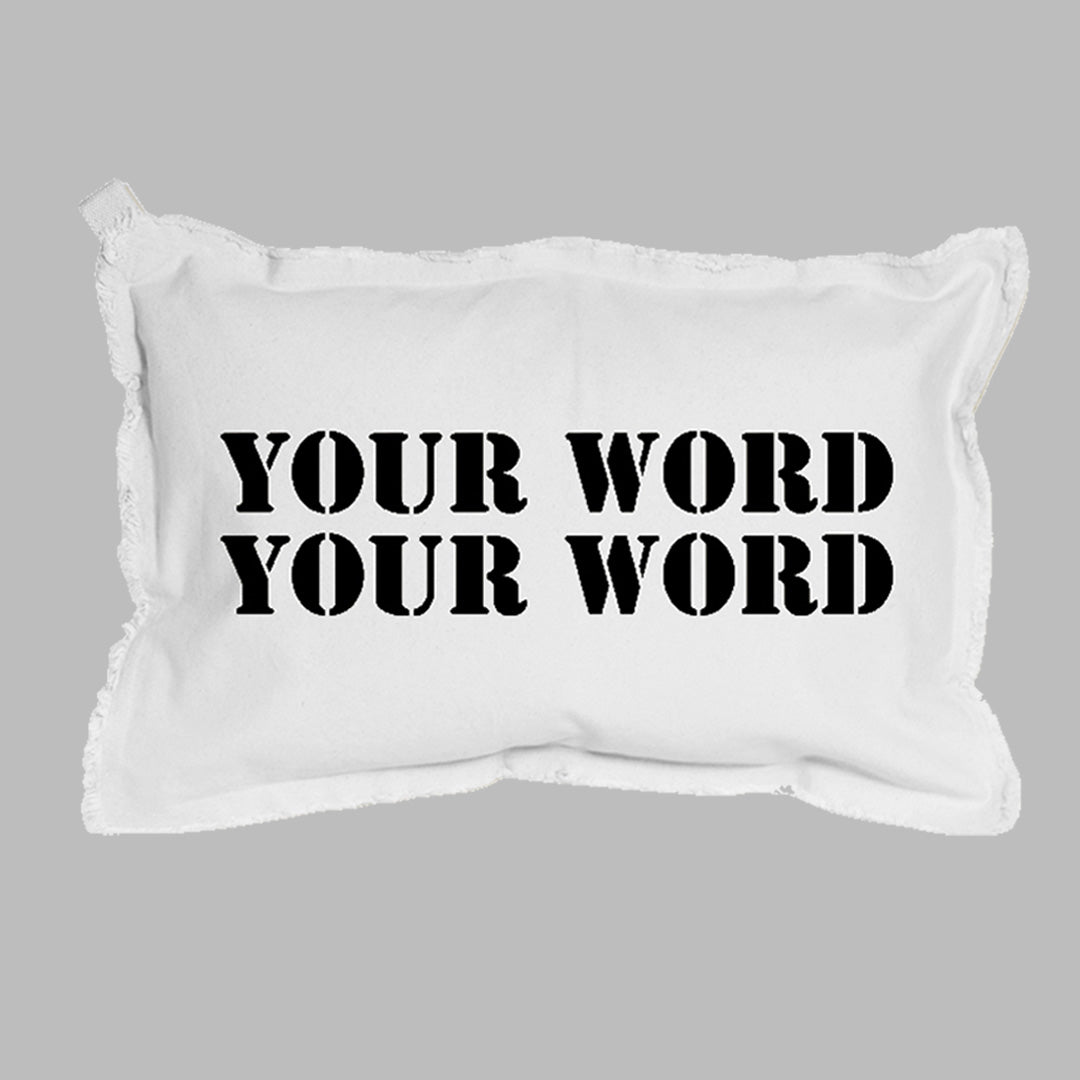 Your Word Two Lines Stencil Lumbar Pillow