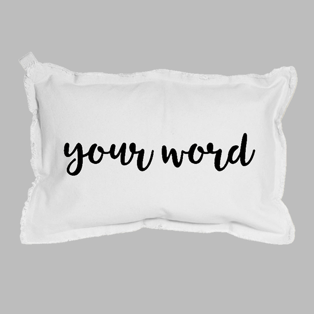 Your Word Script Lumbar Pillow