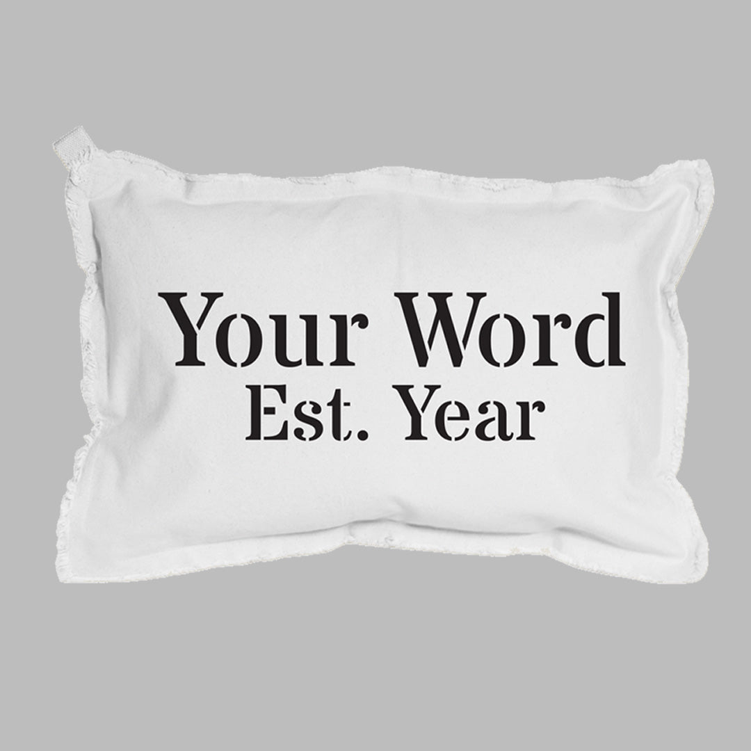 Personalized Word + Year Lumbar Pillow