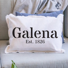 Load image into Gallery viewer, Personalized Word + Year Lumbar Pillow
