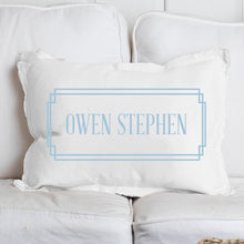Load image into Gallery viewer, Personalized Blue Gingham Lumbar Pillow
