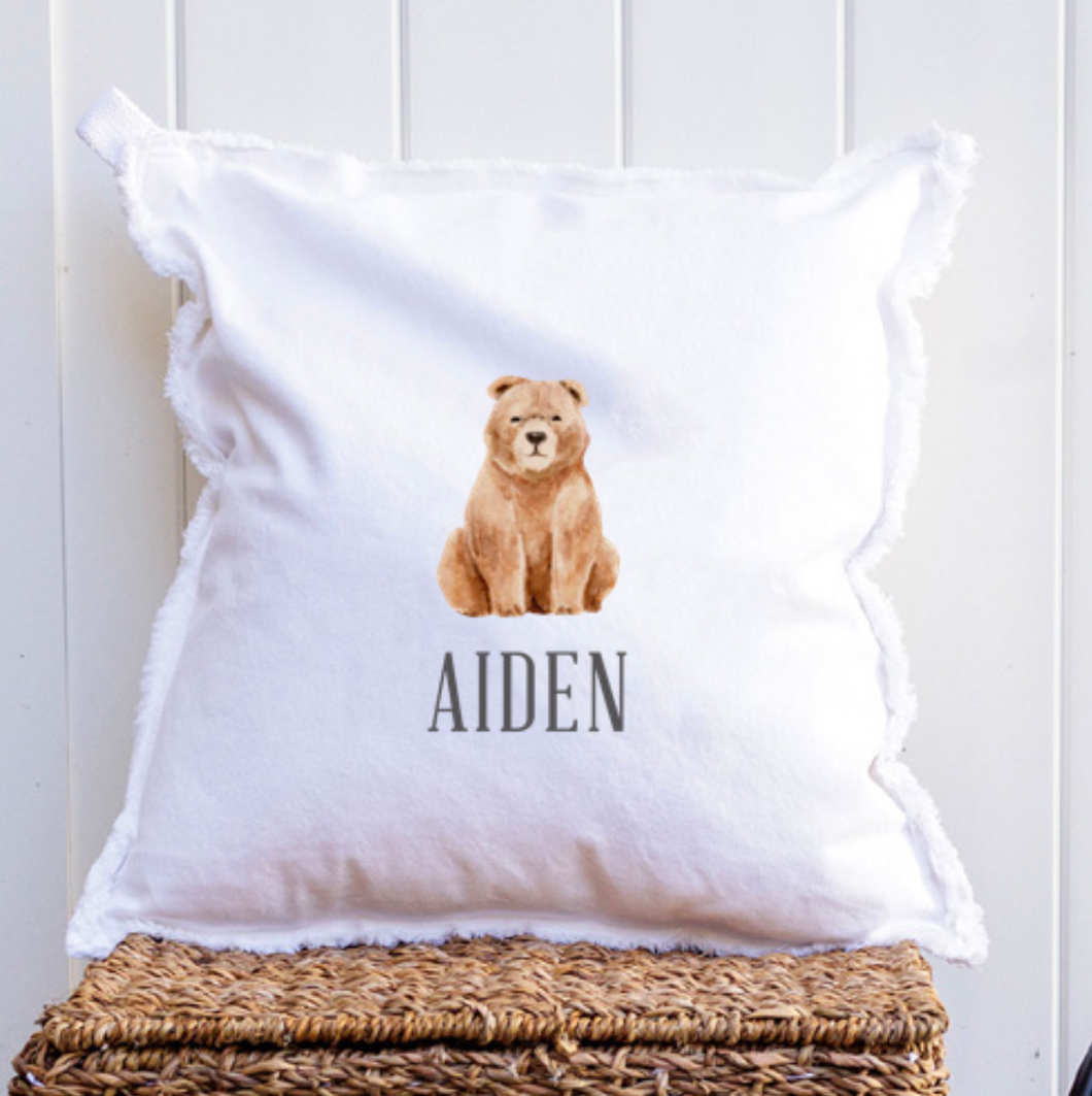 Personalized Bear Square Pillow