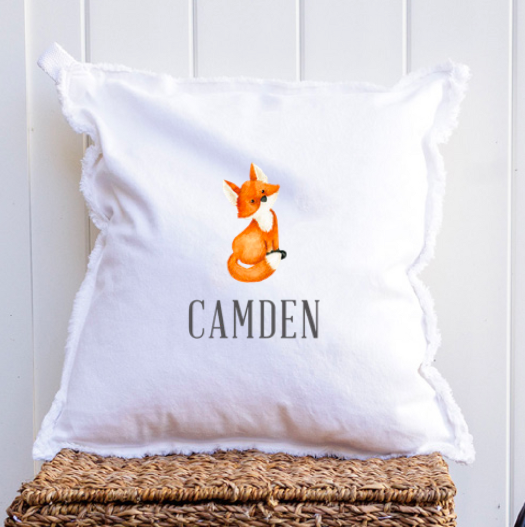 Personalized Fox Square Pillow