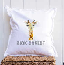 Load image into Gallery viewer, Personalized Giraffe Square Pillow
