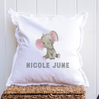 Personalized Elephant Square Pillow