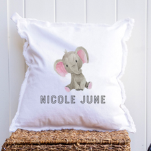 Load image into Gallery viewer, Personalized Elephant Square Pillow
