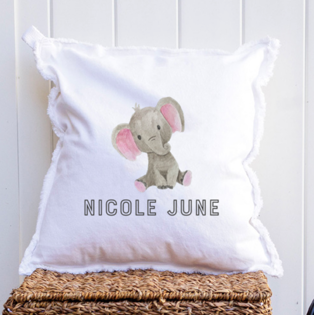 Personalized Elephant Square Pillow