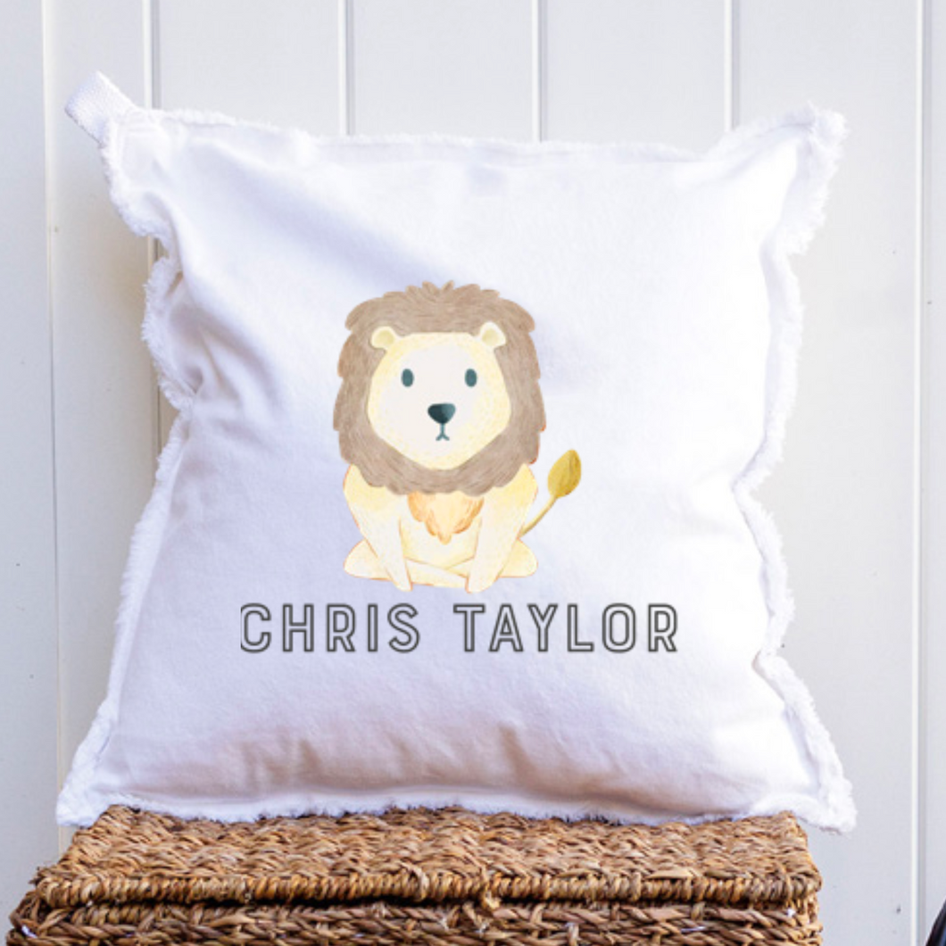 Personalized Lion Square Pillow