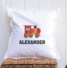 Load image into Gallery viewer, Personalized Train Square Pillow

