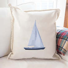 Load image into Gallery viewer, Indigo Sailboat Square Pillow
