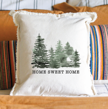Load image into Gallery viewer, Personalized Watercolor Trees Square Pillow
