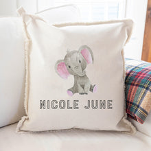 Load image into Gallery viewer, Personalized Elephant Square Pillow
